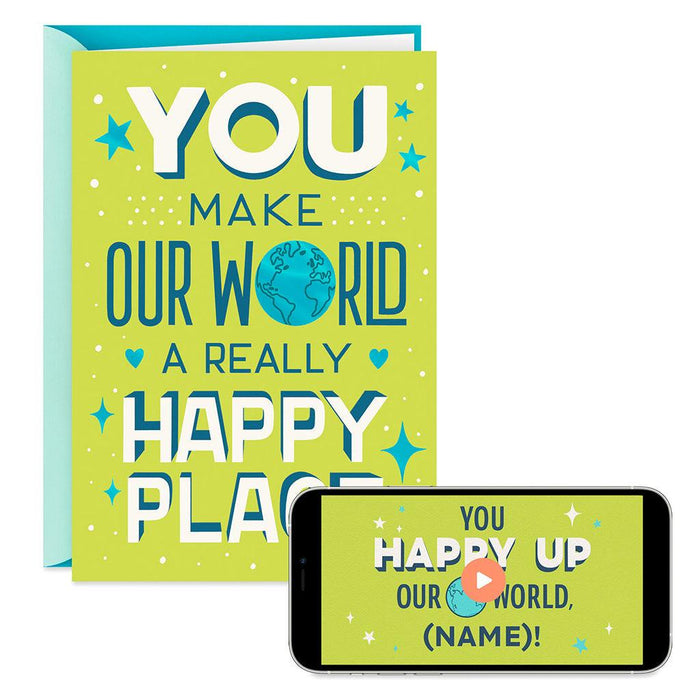 Hallmark : You Make Our World a Happy Place Video Greeting Birthday Card -