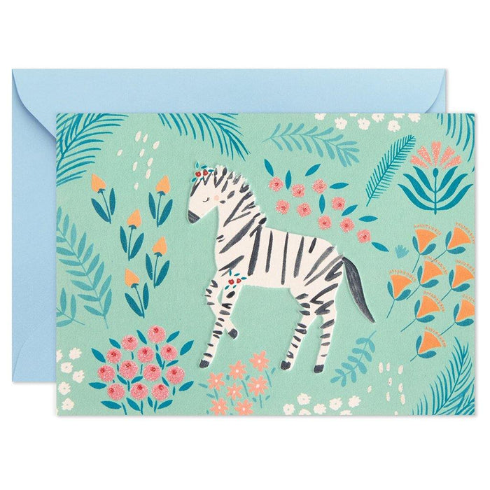 Hallmark : Zebra and Flowers Blank Note Cards, Pack of 10 -