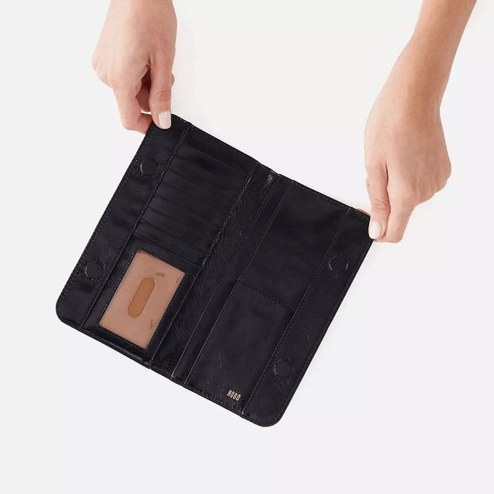 HOBO : Angle Continental Wallet in Black - HOBO : Angle Continental Wallet in Black - Annies Hallmark and Gretchens Hallmark, Sister Stores