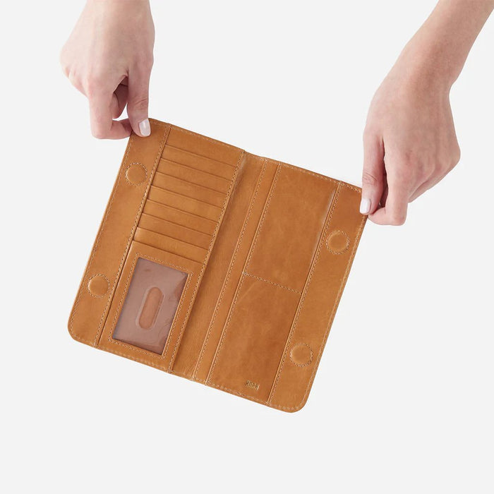 HOBO : Angle Continental Wallet in Polished Leather - Natural - HOBO : Angle Continental Wallet in Polished Leather - Natural