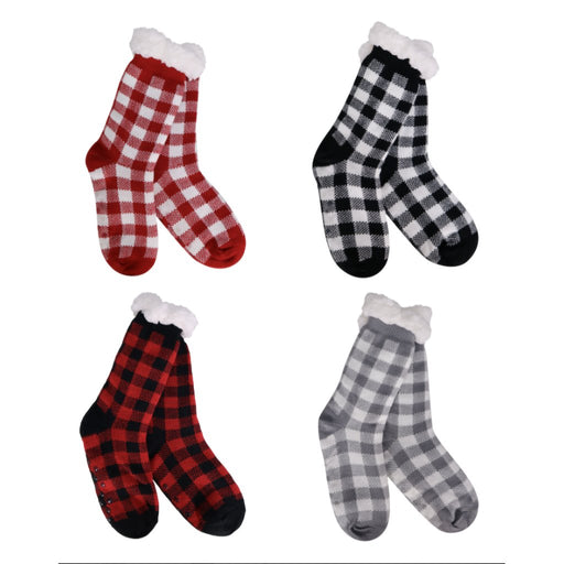 Holiday Check Thermal Slipper Socks - Fashion by Mirabeau - Holiday Check Thermal Slipper Socks - Fashion by Mirabeau
