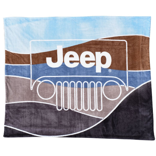 Jeep® : Mountain Grille Sherpa Throw Blanket - Jeep® : Mountain Grille Sherpa Throw Blanket