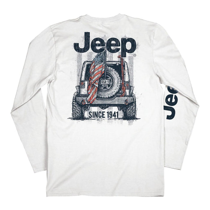 Jeep® - USA 1 Long Sleeve T-Shirt, White - Jeep® - USA 1 Long Sleeve T-Shirt, White