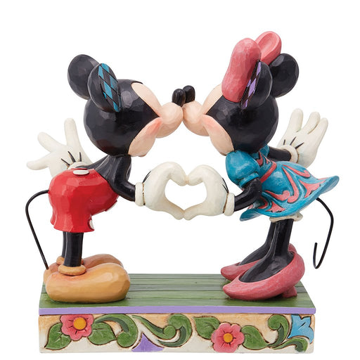 Jim Shore : Disney Mickey and Minnie Making Heart Hands Figurine, 4.5" - Jim Shore : Disney Mickey and Minnie Making Heart Hands Figurine, 4.5"