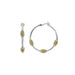 John Medeiros : Beaded Two Tone Tri-Bead Hoop Earrings -