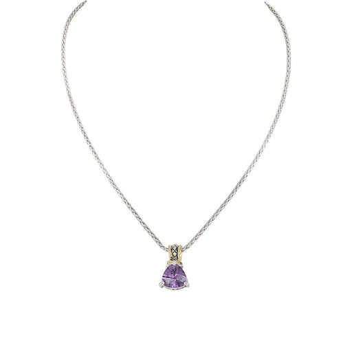 John Medeiros : Beijos Cor Trillion Cut Pendant Necklace in Amethyst -