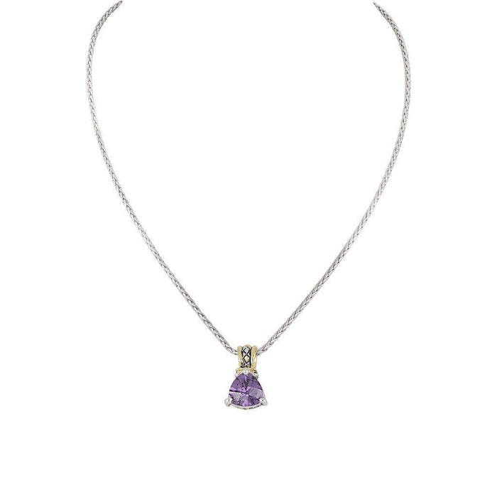 John Medeiros : Beijos Cor Trillion Cut Pendant Necklace in Amethyst -