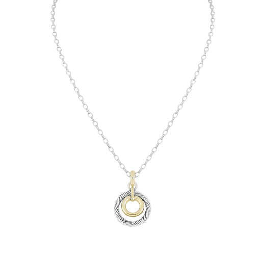 John Medeiros : Cordao Circle With Gold Inset Pendant Necklace 16-18" -