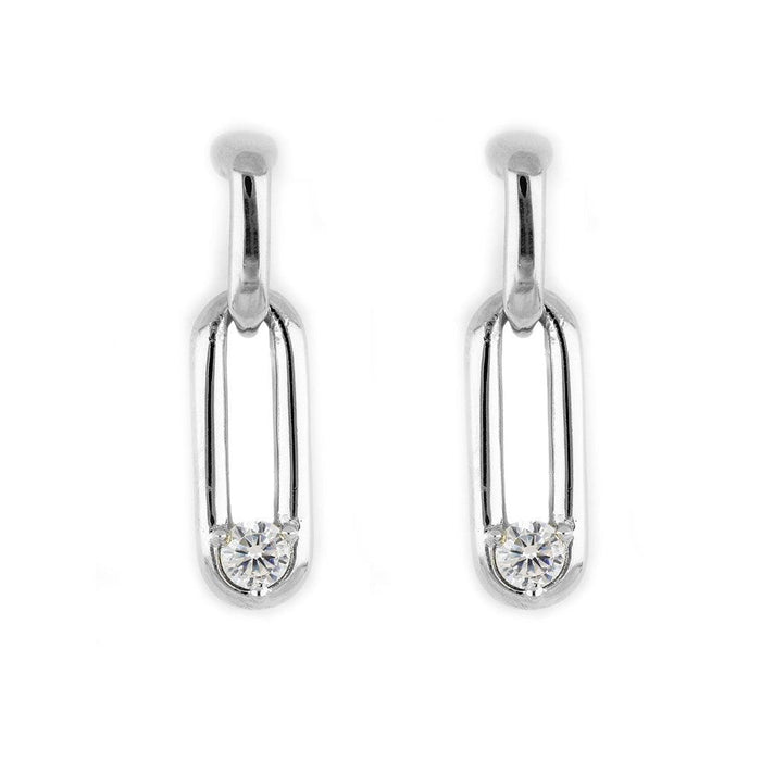 John Medeiros : Diamante Large Two Link CZ Stud Earring -