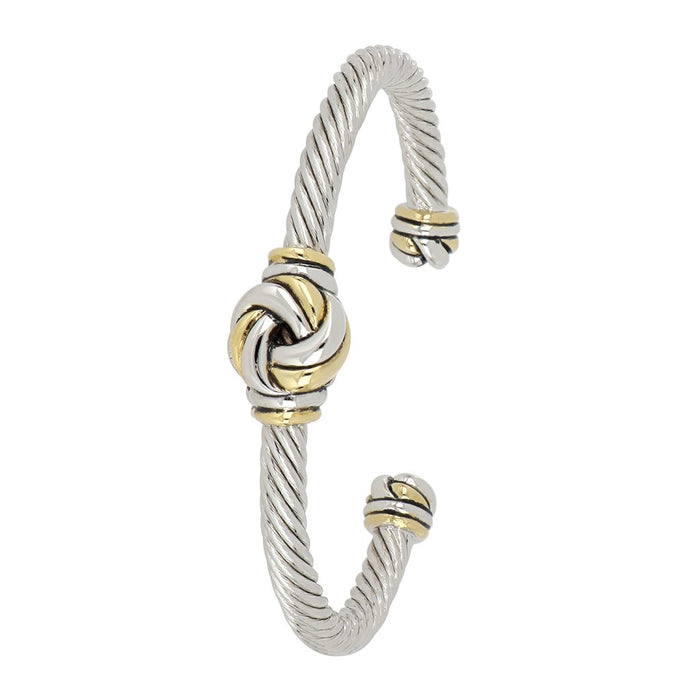 John Medeiros : Infinity Knot Two Tone Center Wire Cuff Bracelet -