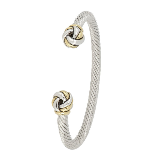 John Medeiros : Infinity Knot Two Tone Wire Cuff With Knot Ends -