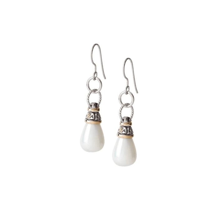 John Medeiros : Ocean Images Collection Seashell Pearl Fish Hook Earrings -