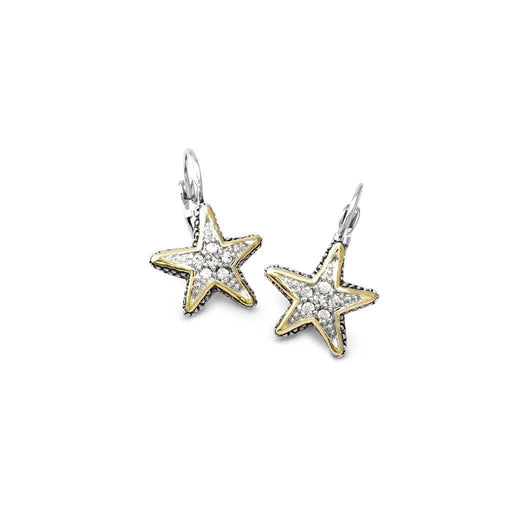 John Medeiros : Ocean Images Seaside Collection Pavé Starfish French Wire Earrings -