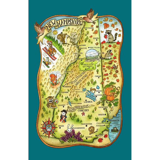 Kay Dee Designs : Adventure Destinations Poster Style Tea Towel - New Hampshire -