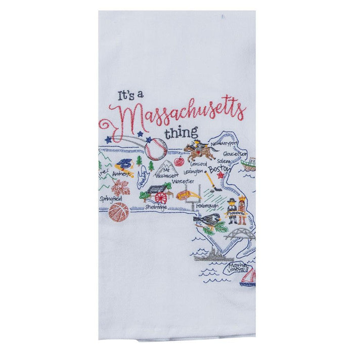 Kay Dee Designs : "It's a Massachusetts Thing" Embroidered Flour Sack Dish Towel -