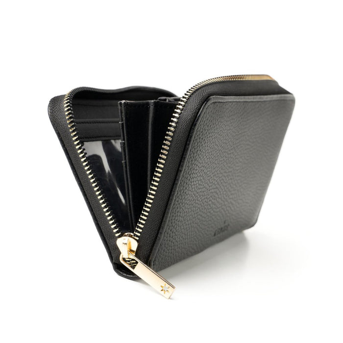 Kedzie : Eclipse Convertible Zip-Around Clutch in Black - Kedzie : Eclipse Convertible Zip-Around Clutch in Black