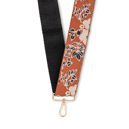 Kedzie : Embroidered Interchangeable Bag Strap in Sienna - Kedzie : Embroidered Interchangeable Bag Strap in Sienna