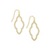 Kendra Scott : Abbie Gold Small Open Frame Earrings in White Crystal -