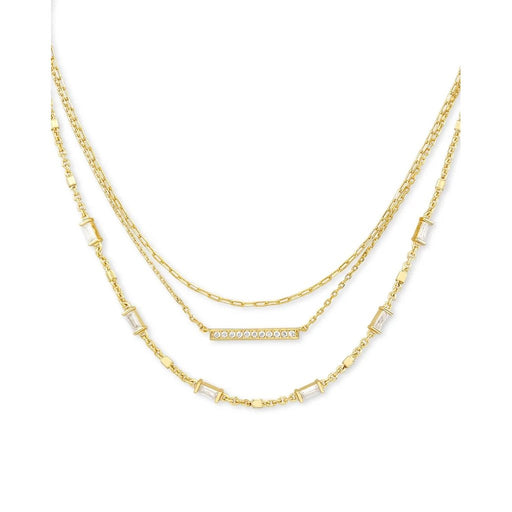 Kendra Scott : Addison Triple Strand Necklace in Gold - Kendra Scott : Addison Triple Strand Necklace in Gold