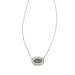 Kendra Scott : Baguette Elisa Silver Pendant Necklace in Platinum Drusy -
