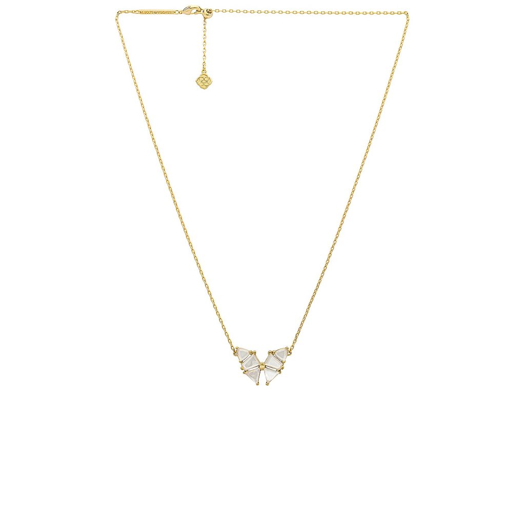 Blair Gold Butterfly Pendant Necklace in White Crystal | Kendra Scott