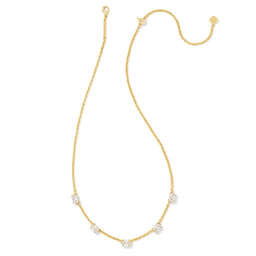 Kendra Scott : Cailin Gold Crystal Strand Necklace in White Crystal - Kendra Scott : Cailin Gold Crystal Strand Necklace in White Crystal