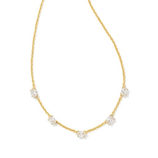 Kendra Scott : Cailin Gold Crystal Strand Necklace in White Crystal - Kendra Scott : Cailin Gold Crystal Strand Necklace in White Crystal