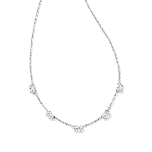 Kendra Scott : Cailin Silver Crystal Strand Necklace in White Crystal - Kendra Scott : Cailin Silver Crystal Strand Necklace in White Crystal