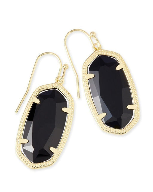 Kendra Scott : Dani Gold Drop Earrings in Black - Kendra Scott : Dani Gold Drop Earrings in Black