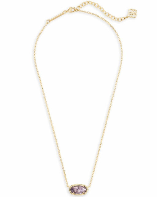 Kendra Scott : Elisa Gold Pendant Necklace in Amethyst - Kendra Scott : Elisa Gold Pendant Necklace in Amethyst