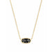 Kendra Scott : Elisa Gold Pendant Necklace In Black Opaque Glass -