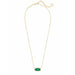 Kendra Scott : Elisa Gold Pendant Necklace in Emerald Cat's Eye - Kendra Scott : Elisa Gold Pendant Necklace in Emerald Cat's Eye