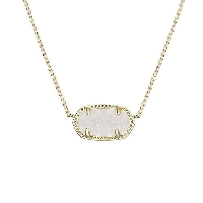 Kendra Scott : Elisa Gold Pendant Necklace In Iridescent Drusy -