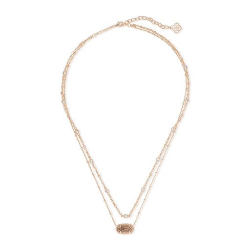 Kendra Scott : Elisa Rose Gold Multi Strand Necklace In Rose Gold Drusy -