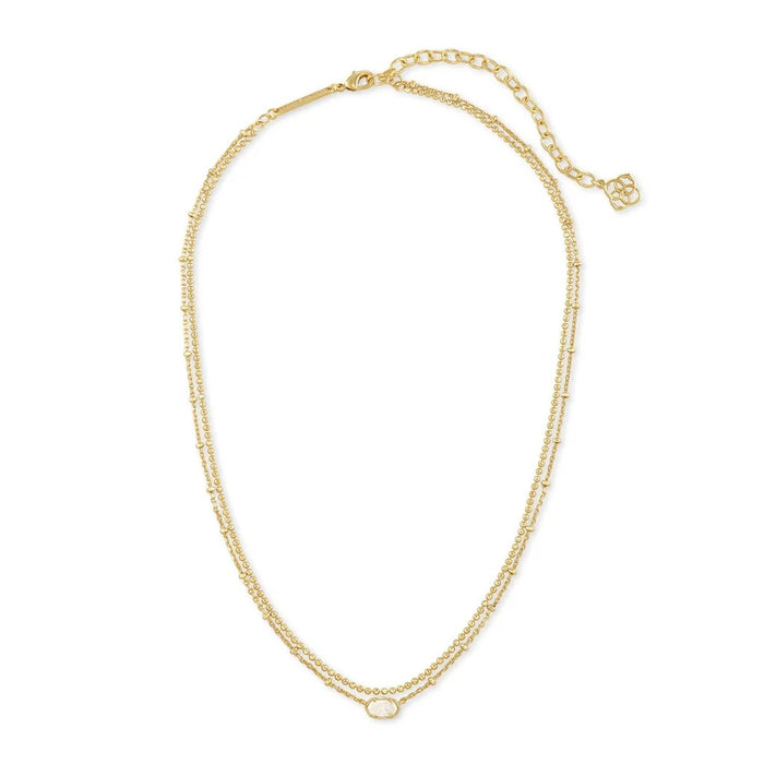 Kendra Scott : Emilie Gold Multi Strand Necklace In Iridescent Drusy -