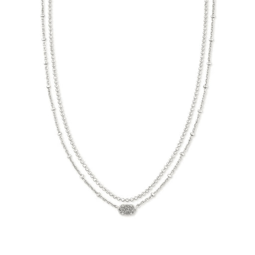 Kendra Scott : Emilie Rose Gold Multi Strand Necklace In Platinum Drusy -
