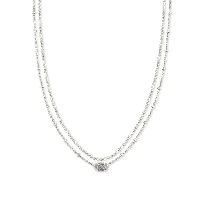 Kendra Scott : Emilie Rose Gold Multi Strand Necklace In Platinum Drusy -