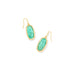 Kendra Scott : Framed Dani Gold Drop Earrings in Sea Green Chrysocolla -
