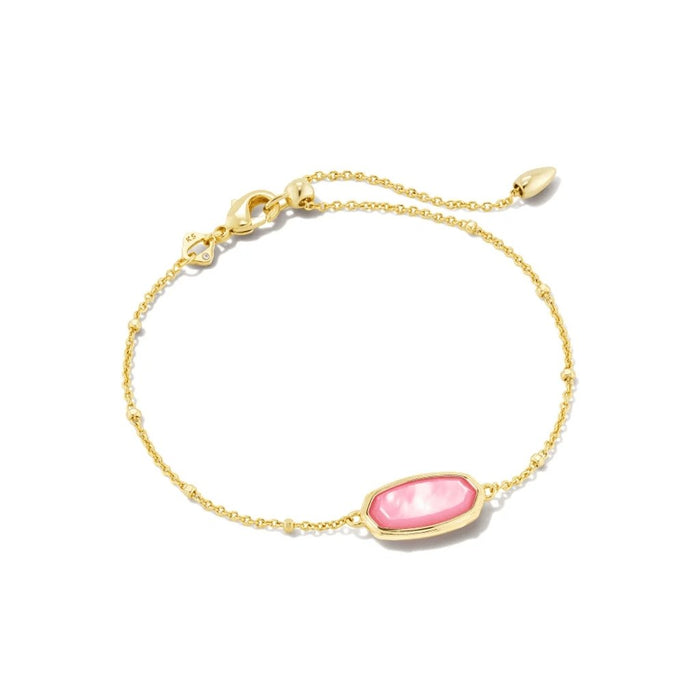 Kendra Scott : Framed Elaina Gold Delicate Chain Bracelet in Peony Mother-of-Pearl -