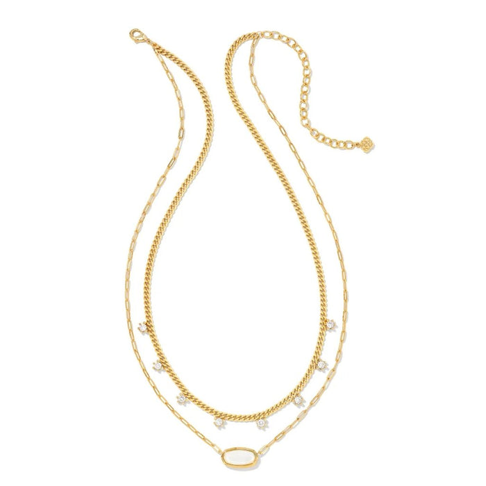 Kendra Scott : Framed Elisa Gold Multi Strand Necklace in Iridescent  Opalite Illusion - Annies Hallmark and Gretchens Hallmark