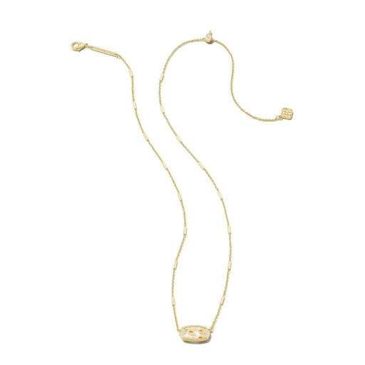 Kendra Scott : Framed Elisa Gold Short Pendant Necklace in White Mosaic Glass -