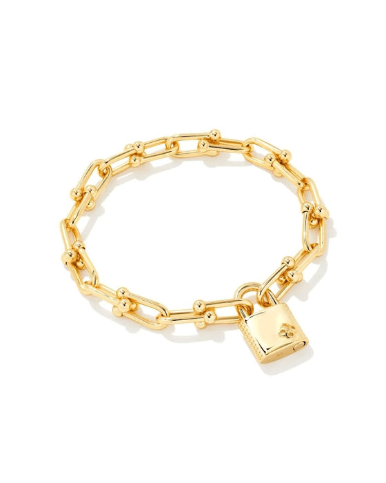 Kendra Scott : Jess Lock Chain Bracelet in Gold -