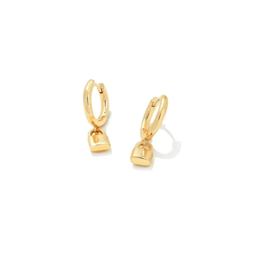 Kendra Scott : Jess Lock Huggie Earrings in Gold - Kendra Scott : Jess Lock Huggie Earrings in Gold