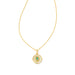 Kendra Scott : Letter D Gold Disc Reversible Pendant Necklace in Iridescent Abalone -