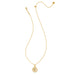 Kendra Scott : Letter E Gold Disc Reversible Pendant Necklace in Iridescent Abalone -