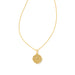 Kendra Scott : Letter M Gold Disc Reversible Pendant Necklace in Iridescent Abalone -