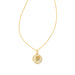 Kendra Scott : Letter P Gold Disc Reversible Pendant Necklace in Iridescent Abalone -