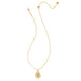 Kendra Scott : Letter P Gold Disc Reversible Pendant Necklace in Iridescent Abalone -