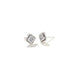 Kendra Scott : Mallory Silver Stud Earrings in Platinum Drusy - Kendra Scott : Mallory Silver Stud Earrings in Platinum Drusy