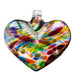 Kitras : Festive Multi Hearts Glass Ornament In Festive -